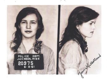 Joan Muholland mugshot after her arrest in Jackson, Mississippi in 1961. (Photo source: Joan Muholland)