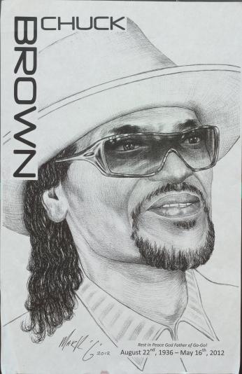 Drawing Commemorating the Life of Chuck Brown (Source: DC Library's Go-Go Collection)