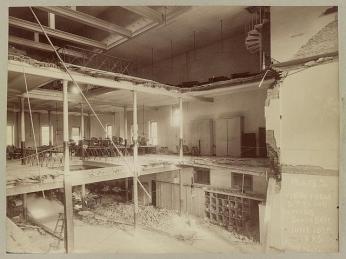 Interior of Ford's Theatre, June 10, 1893 A black-and-white photo of the interior of Fords Theatre in 1893. All three stories are visible with the floors/ceilings roughly cut away.