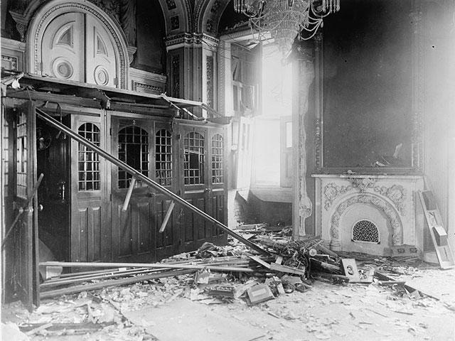 When a bomb exploded in the U.S. Capitol on July 2, 1915, it caused major damage to the Senate reception room and set off a crazy chain of events. (Photo source: Library of Congress)