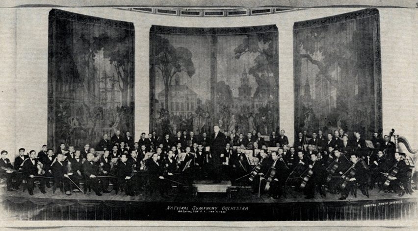 The National Symphony at their inaugural concert on January 31, 1930 (Photo Source: Used with Permission from the NSDAR Archives)