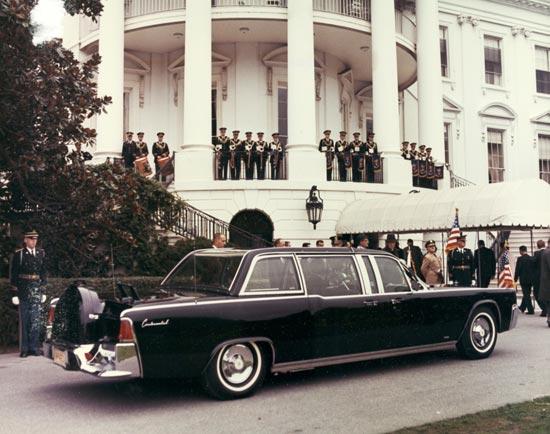 You may have assumed that the Presidential limosine that carried President Kennedy through Dallas on November 22, 1963 was taken out of service after the assassination... But that would be incorrect. Four more presidents used it afterwards. The photo above is from LBJ's term. (Photo source: Flickr user That Hartford Guy via Creative Commons license.) You may have assumed that the Presidential limosine that carried President Kennedy through Dallas on November 22, 1963 was taken out of service after the assassination... But that would be incorrect. Four more presidents used it afterwards. The photo above is from LBJ's term. (Photo source: Flickr user That Hartford Guy via Creative Commons license.)