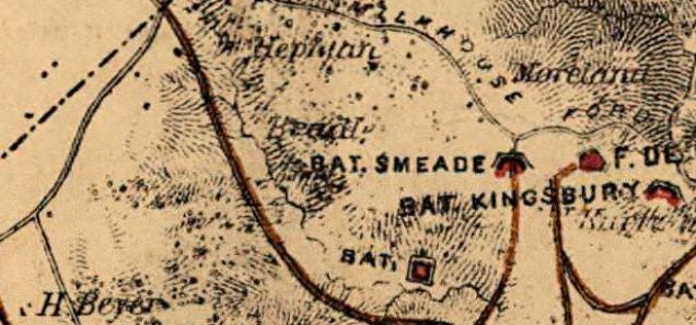 Closeup of Map of D.C. Civil War defenses in 1865. (Source: Wikipedia)