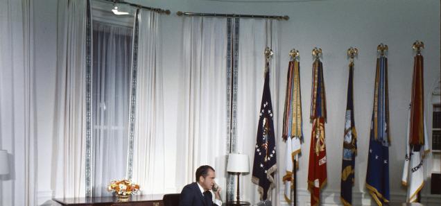 In the White House When the Eagle Landed: President Nixon Calls the Moon