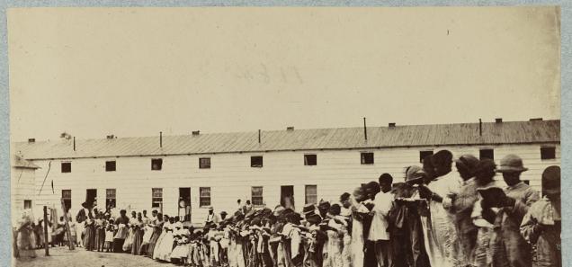 Civil War era photograph of Freedmans’ Village (Source: Library of Congress))