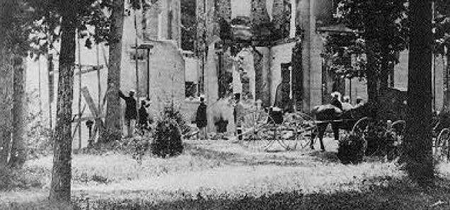 Ruins of mansion after being burnt by Confederates under Gen. Early (Source: LOC)