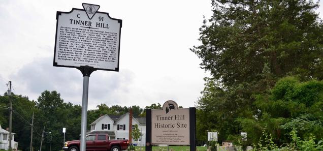 Tinner Hill marker in Falls Church. (Credit: Jacob Kaplan)