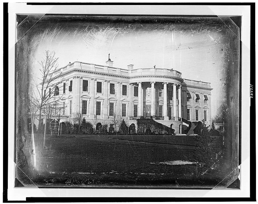 White House, 1846, Plumbe, John, photographer. [President's house i.e. White House, Washington, D.C., showing south side, probably taken in winter]. , ca. 1846. Photograph. Retrieved from the Library of Congress, https://www.loc.gov/item/2004664421/. (Accessed October 12, 2017.)