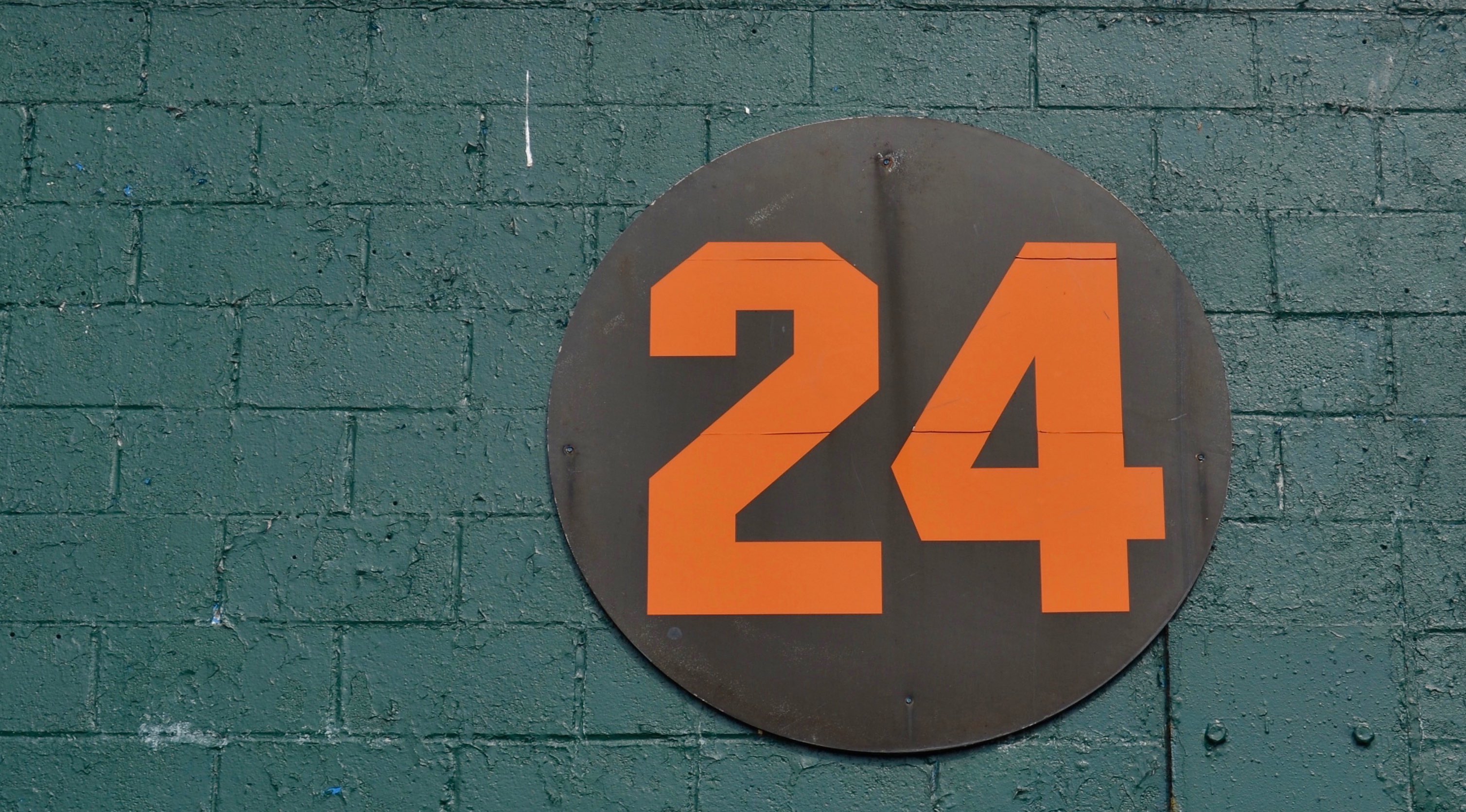 Willie Mays' retired number, right field at Municipal Stadium. 